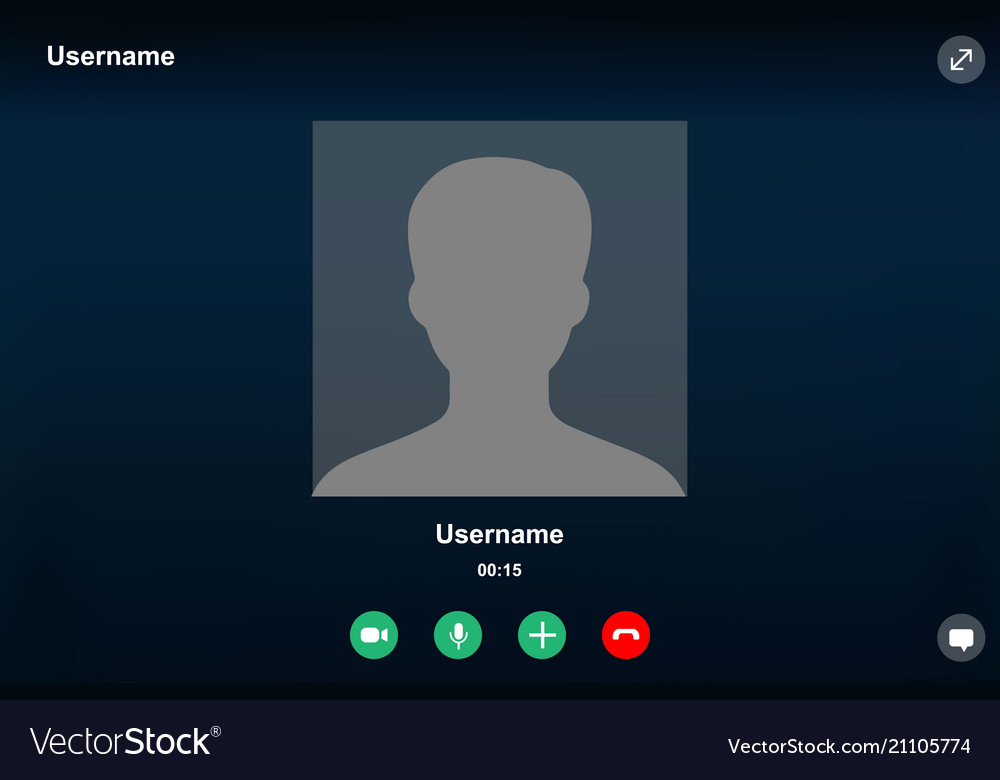 Video Call Screen Template Royalty Free Vector Image