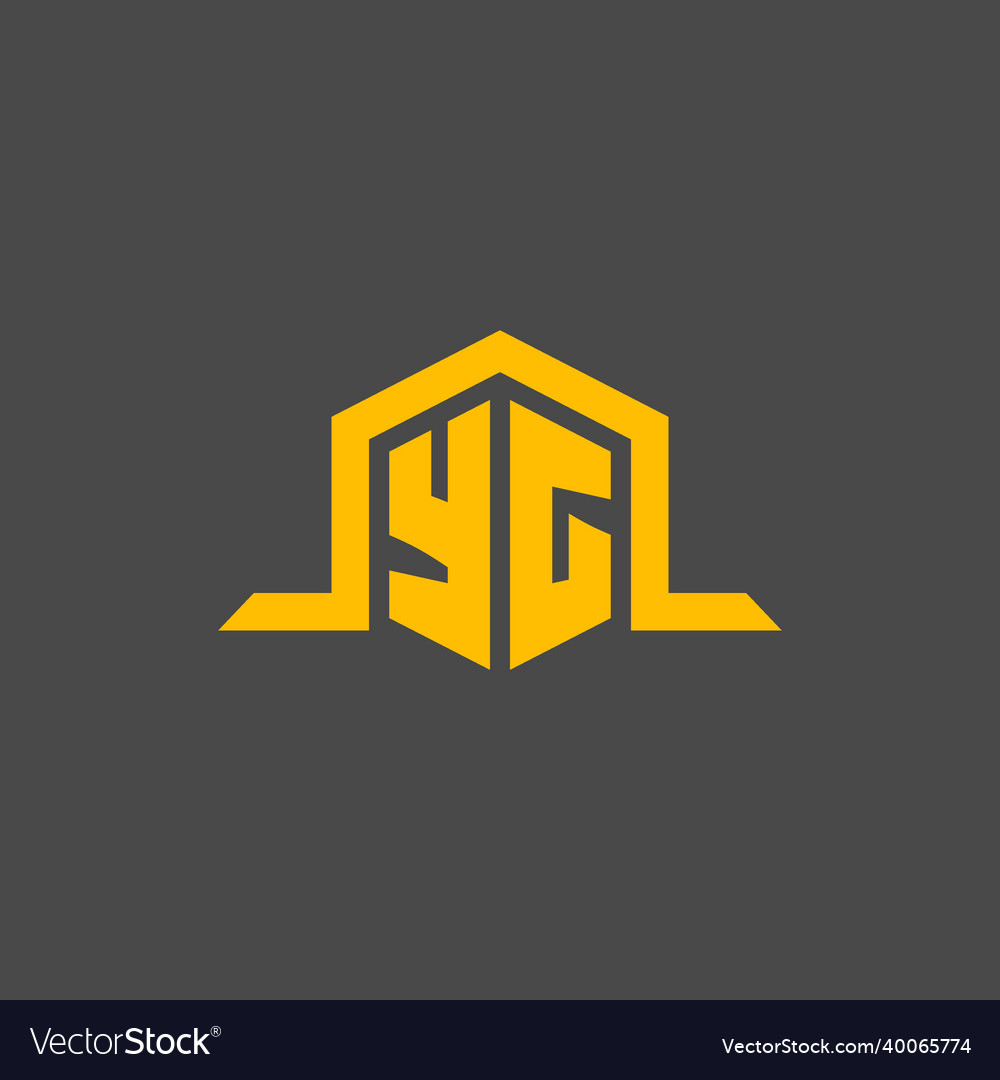 Yg monogram initial logo with hexagon style design
