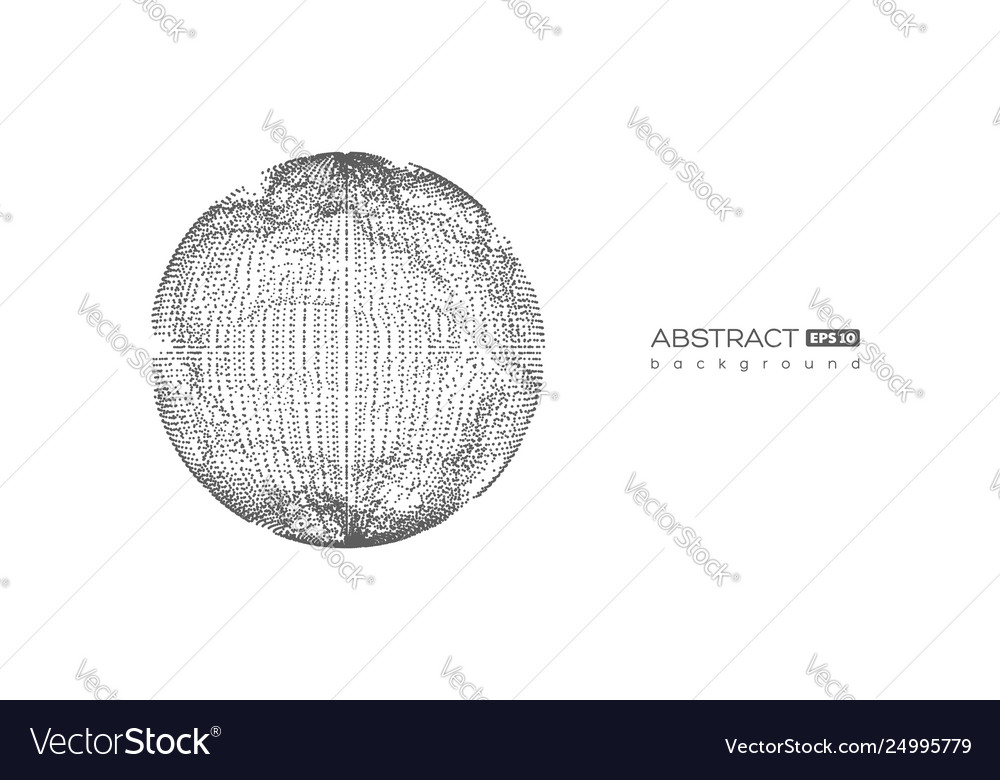 Abstract globe sphere with destroyed effect vector image Abstract globe sphere with destroyed effect