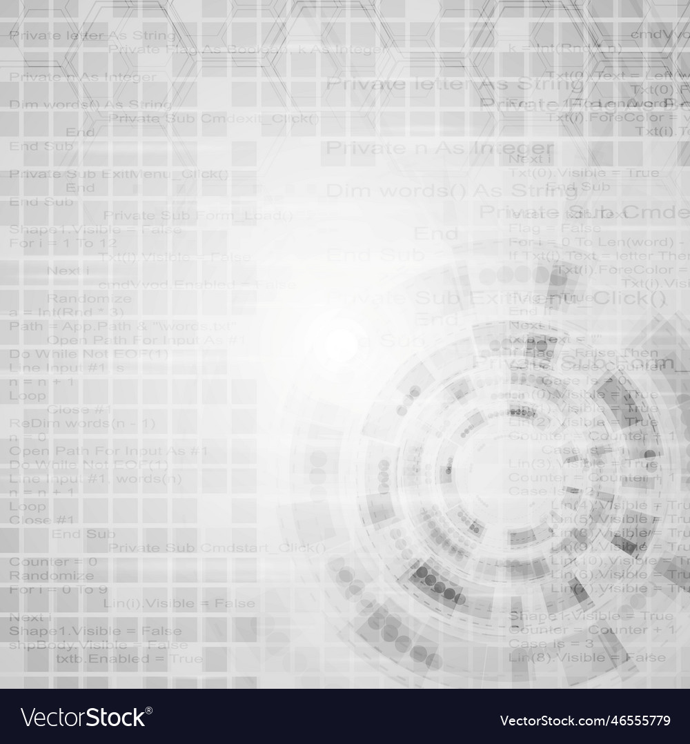 Abstract grey engineering tech background vector image Abstract grey engineering tech background