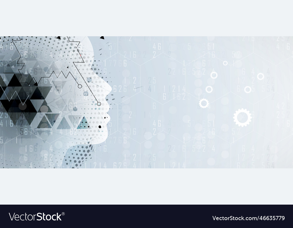 Artificial intelligence technology web background vector image Artificial intelligence technology web background