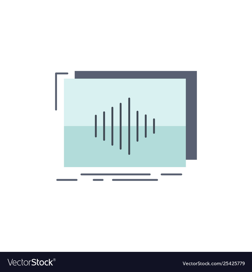 Audio frequency hertz sequence wave flat color vector image Audio frequency hertz sequence wave flat color