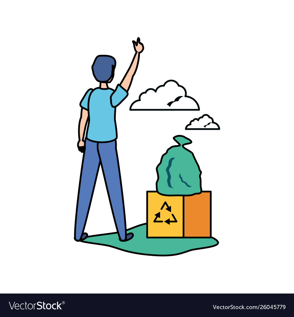 Avatar man and recycle box design Royalty Free Vector Image