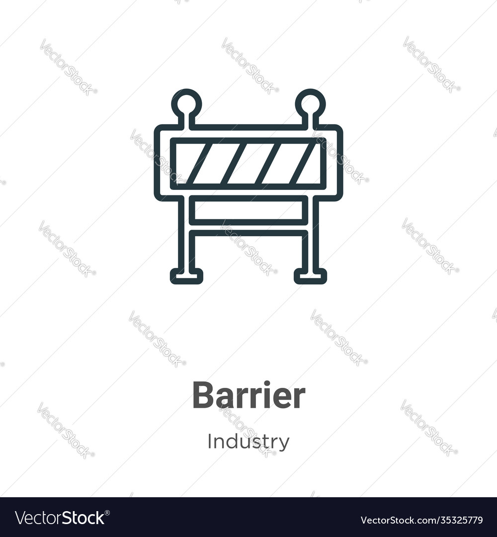 Barrier outline icon thin line black