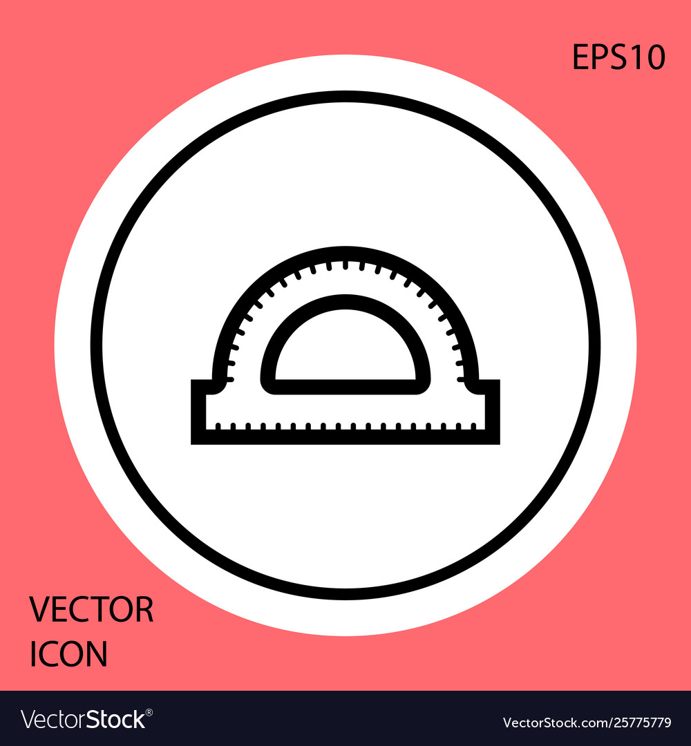 Black protractor grid for measuring degrees icon vector image Black protractor grid for measuring degrees icon