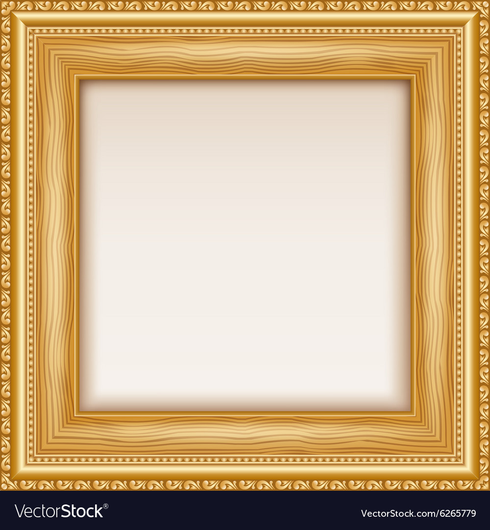 Empty Gold Frame Hanging On The Wall Royalty Free Vector Empty Gold Frame Hanging On The Wall Vector Image