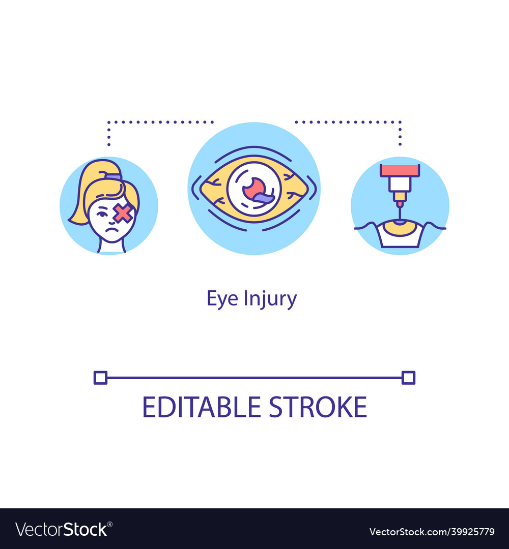 Augenverletzung Traumatismus Konzept Ikone Augenheilkunde