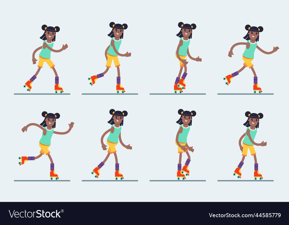 Flat design animation frames element set vector image Flat design animation frames element set