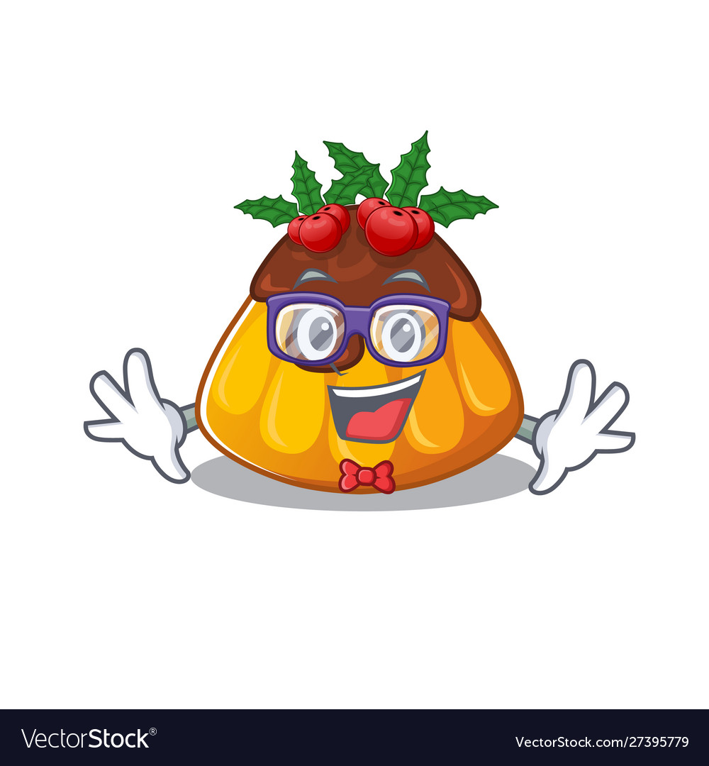 Geek christmas pudding isolated with cartoon