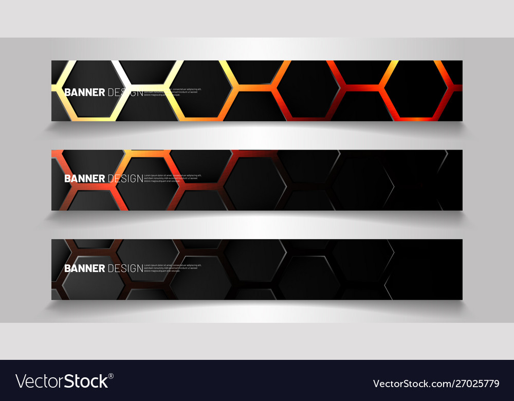 Set background hexagon banner gradient