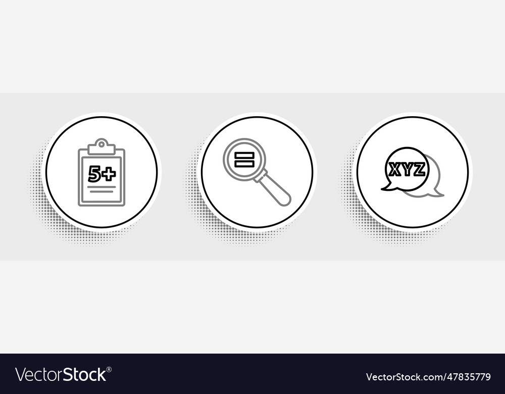 Set line xyz coordinate system test exam sheet vector image Set line xyz coordinate system test exam sheet