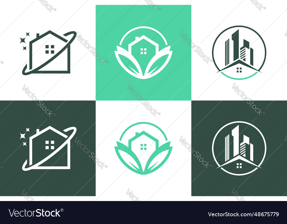 Set of building logo design element icon Vector Image Set of building logo design element icon