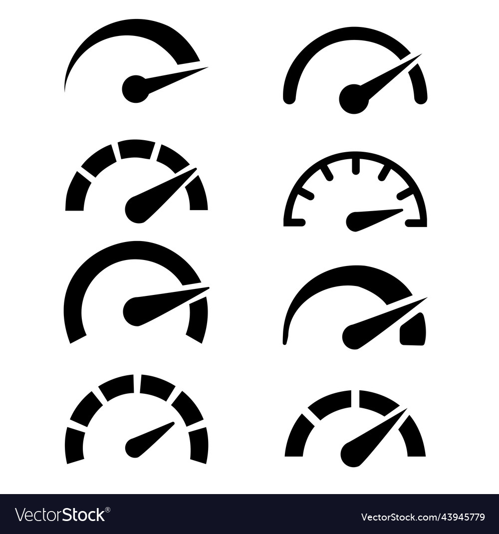 Set of speedometer tachometer icon speed