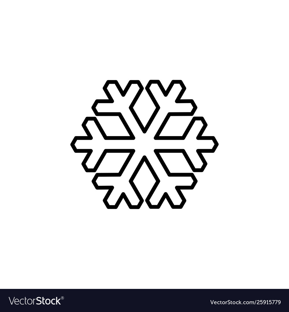 Snowflake line icon in flat style for apps ui