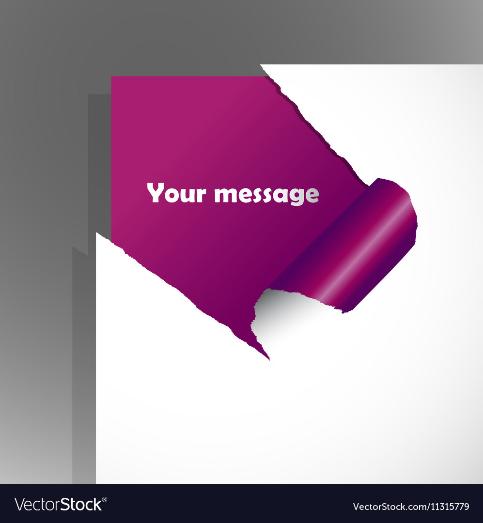Torn paper in the corner with place for text