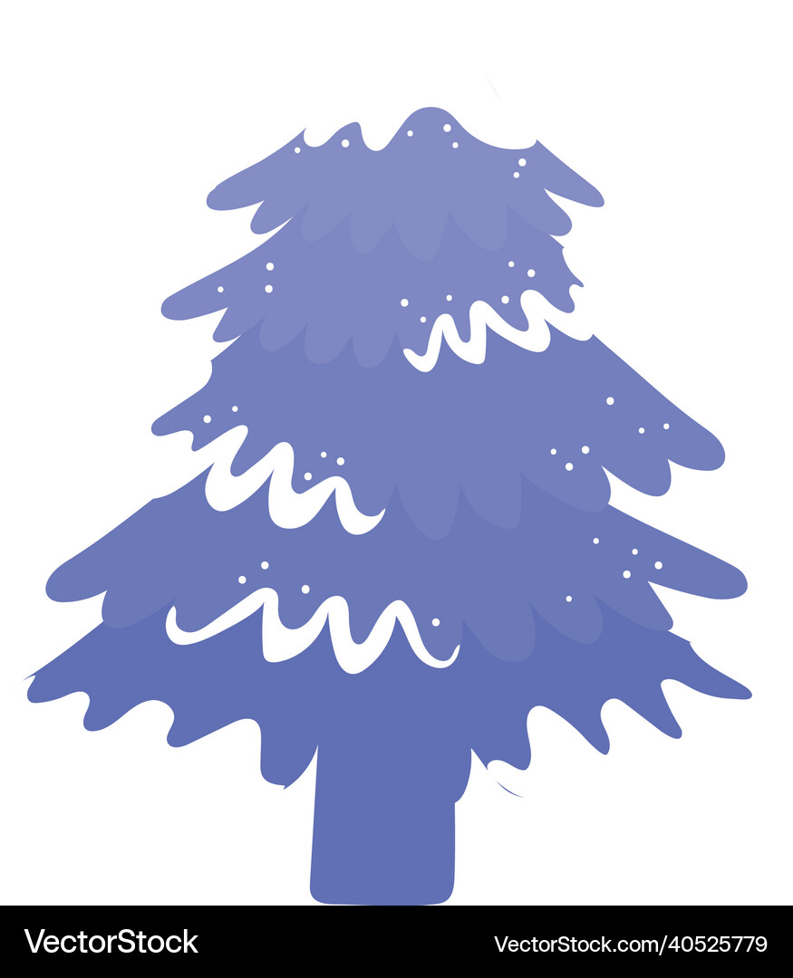 Tree with snow Royalty Free Vector Image - VectorStock