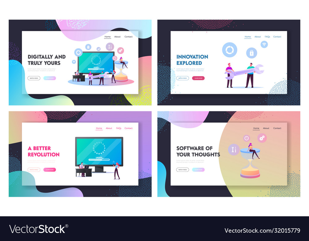 Update software application and hardware upgrade vector image Update software application and hardware upgrade