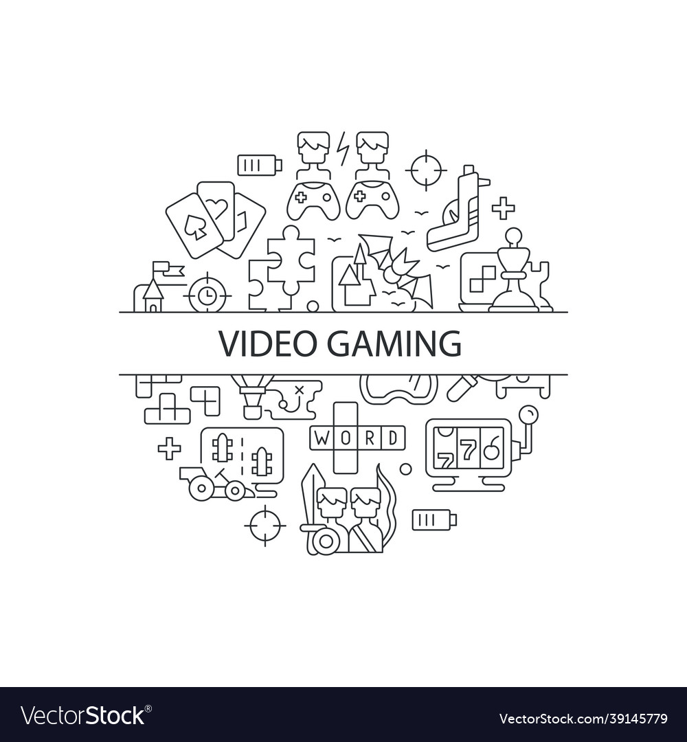 Video game abstract linear concept layout vector image Video game abstract linear concept layout