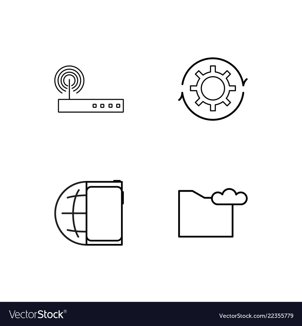 Web simple outlined icons set Vector Image Web simple outlined icons set
