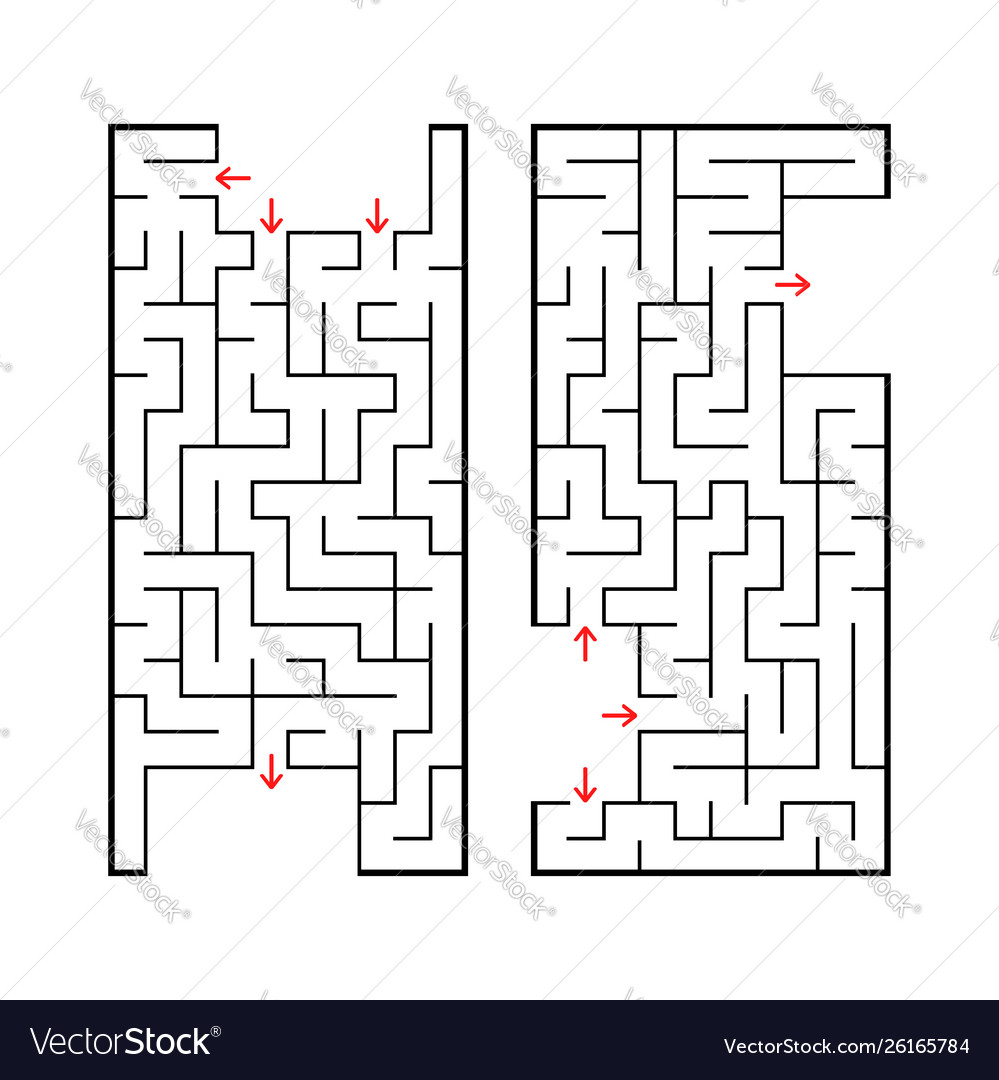 A set two rectangular labyrinths simple flat vector image A set two rectangular labyrinths simple flat