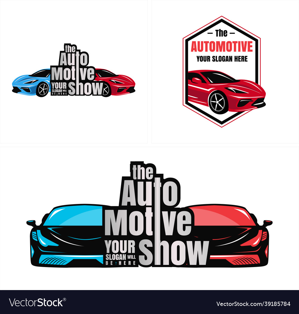 Automotive event show car modern logo design Vector Image