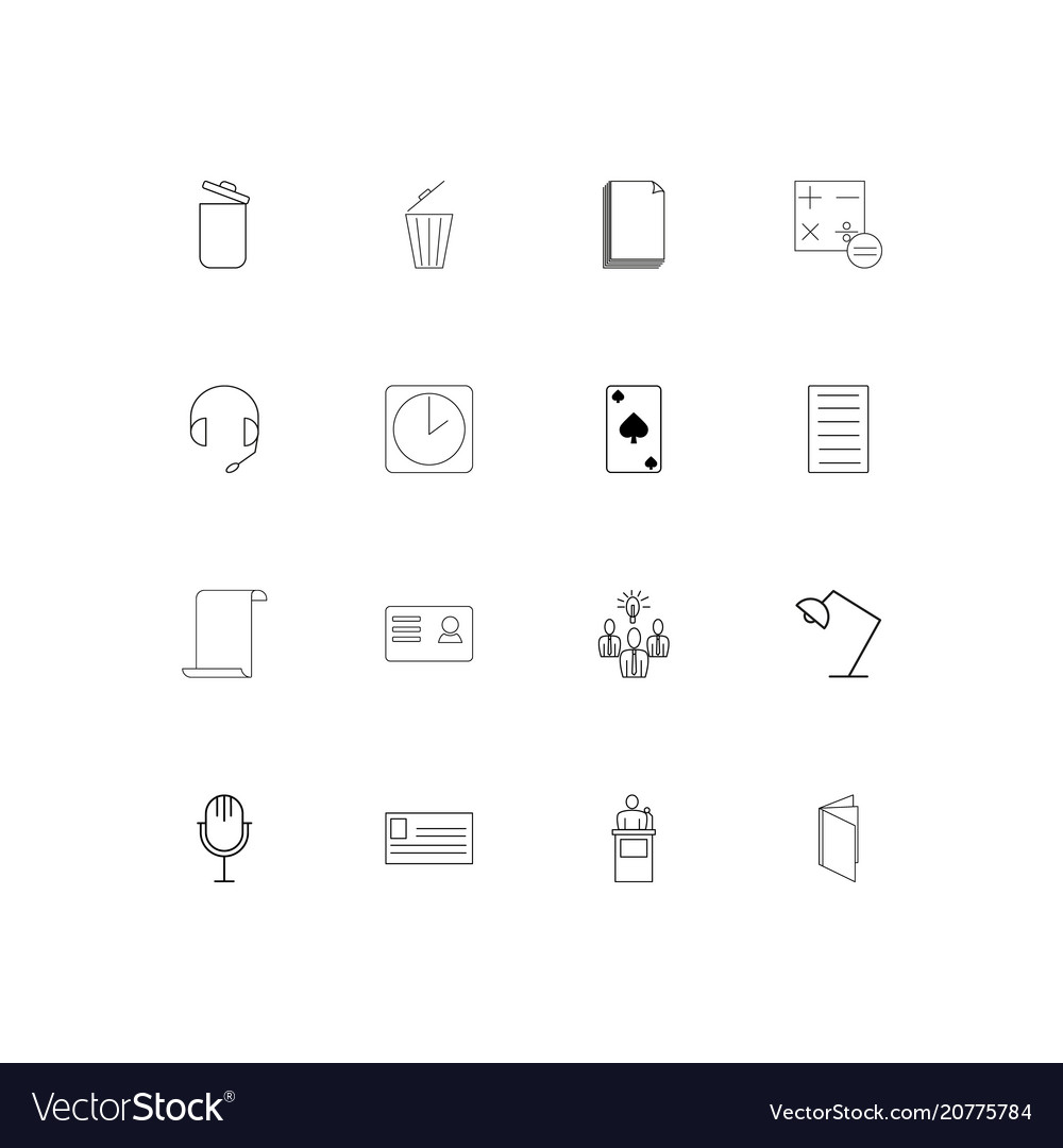 Business und Büro linear dünne Icons Set