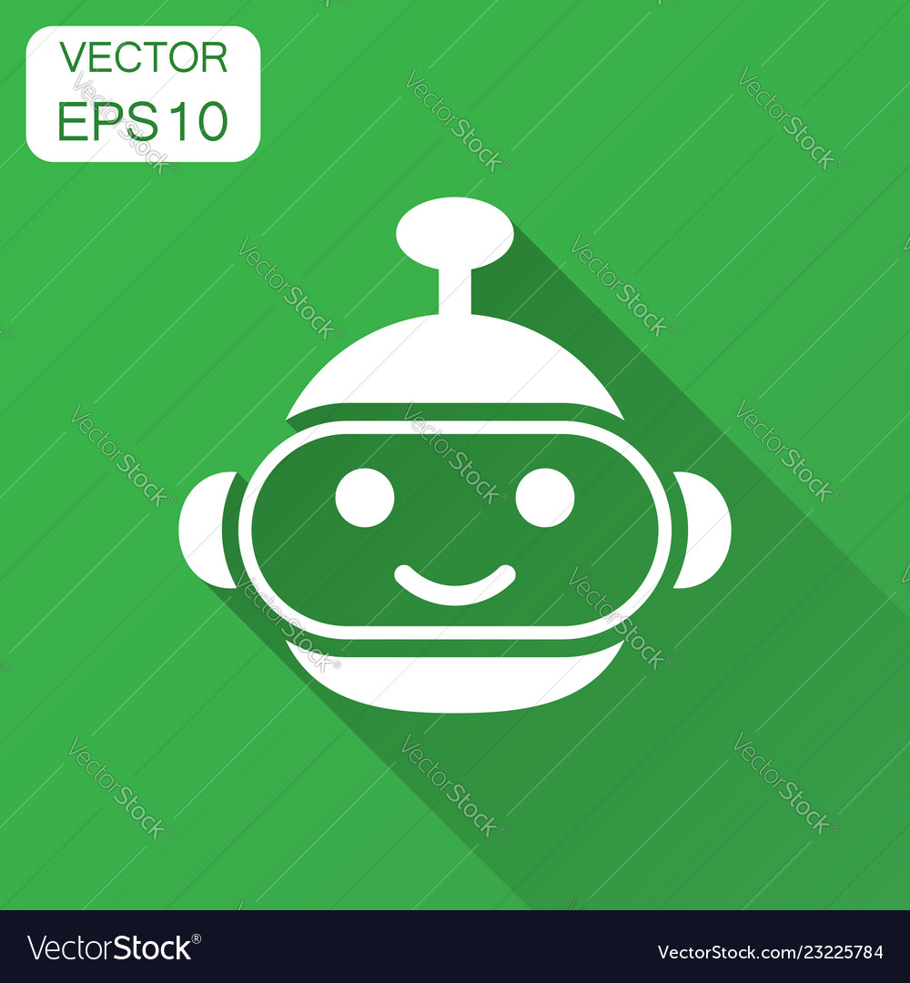 Cute robot chatbot icon in flat style bot vector image Cute robot chatbot icon in flat style bot