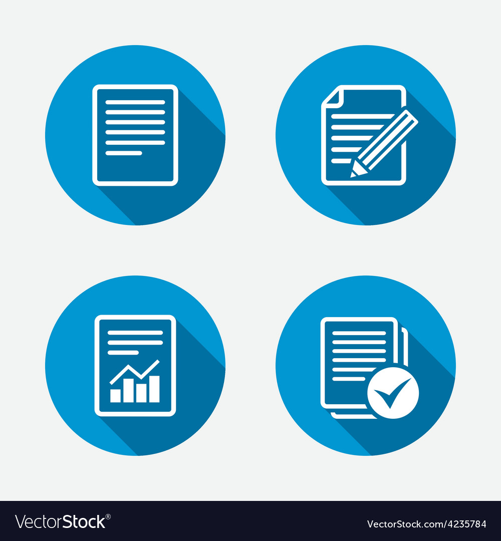 Document icons file with chart and checkbox