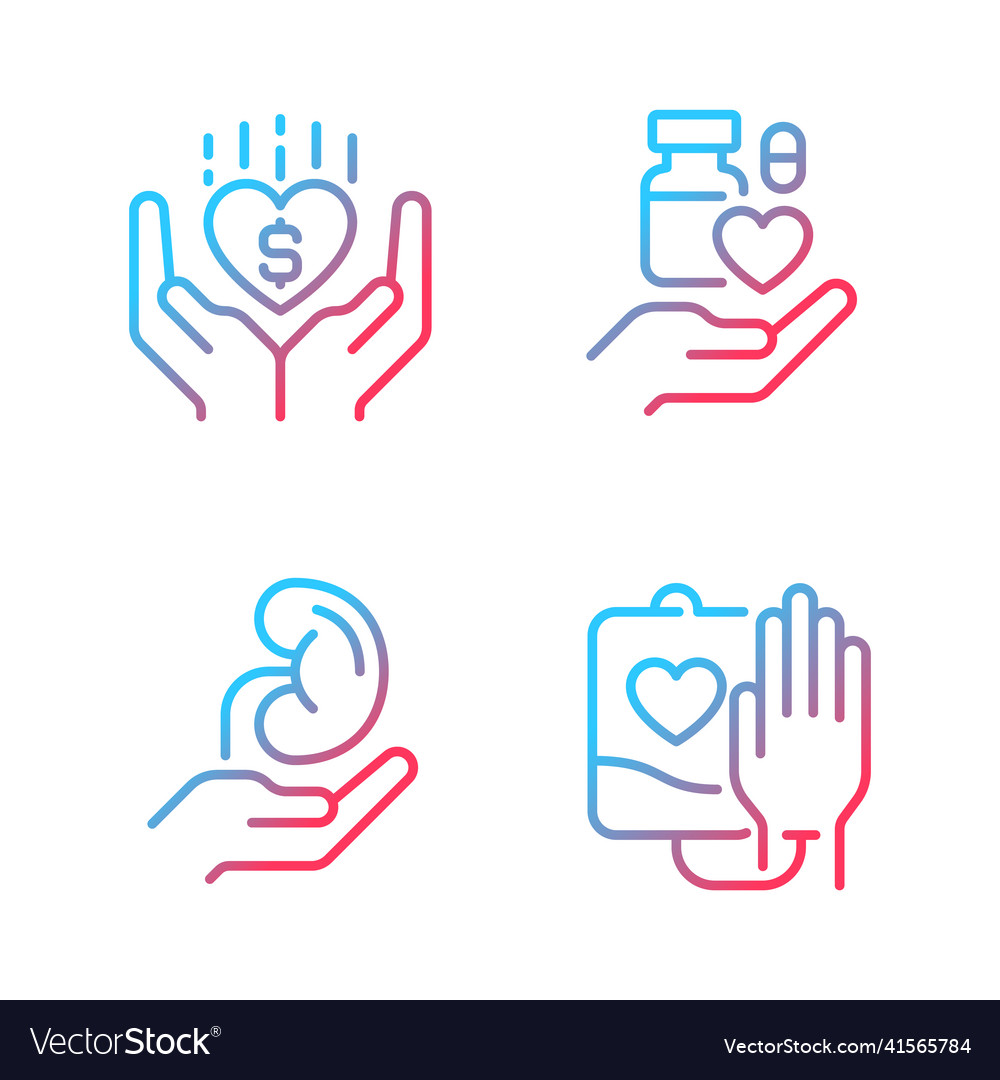 Spenden an Gesundheitsorganisationen Gradienten vector image Spenden an Gesundheitsorganisationen Gradienten