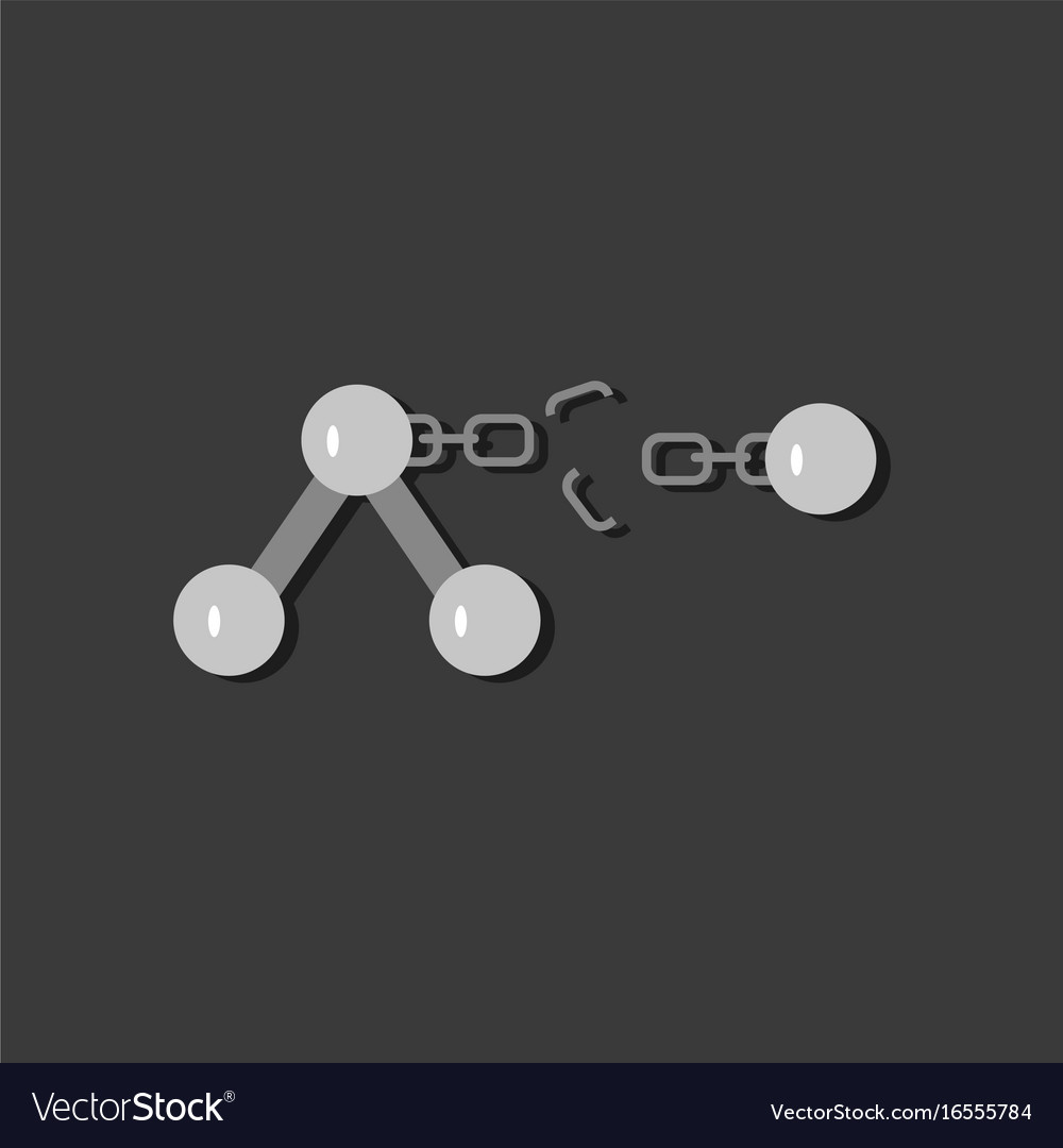 Flat icon design collection atom and broken chain