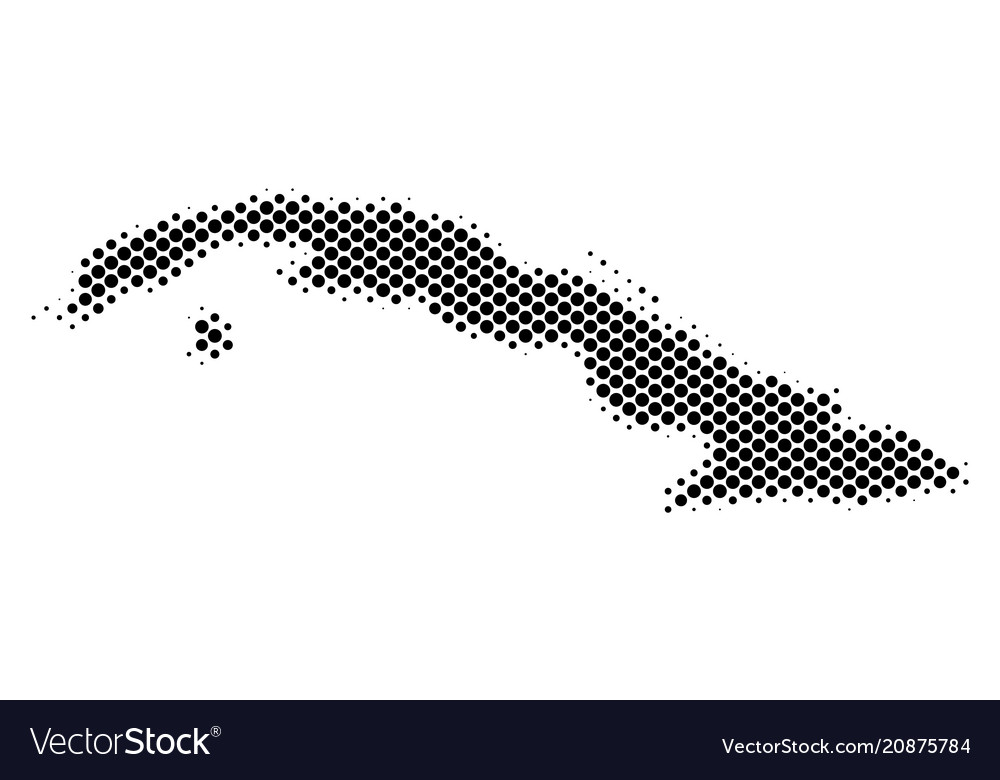 Halftone schematic cuba map