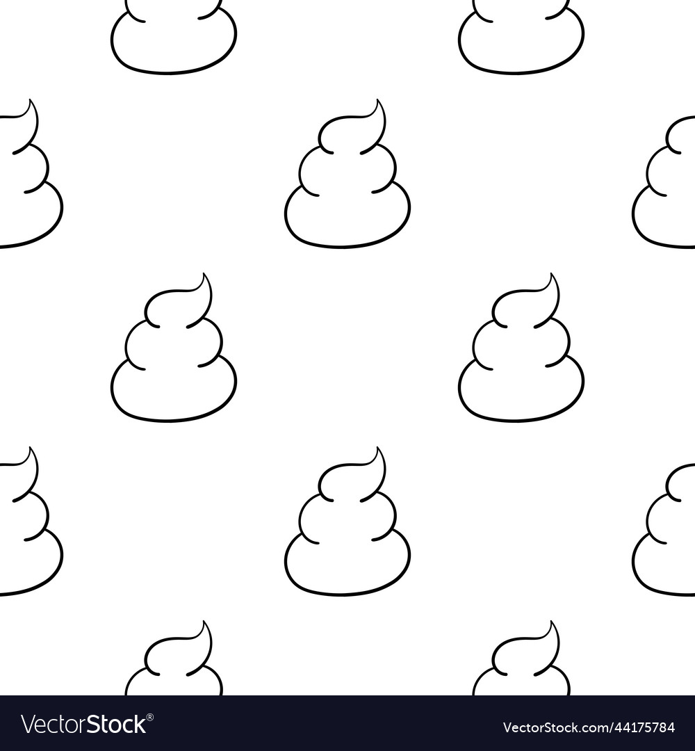 Hand drawn dung seamless pattern
