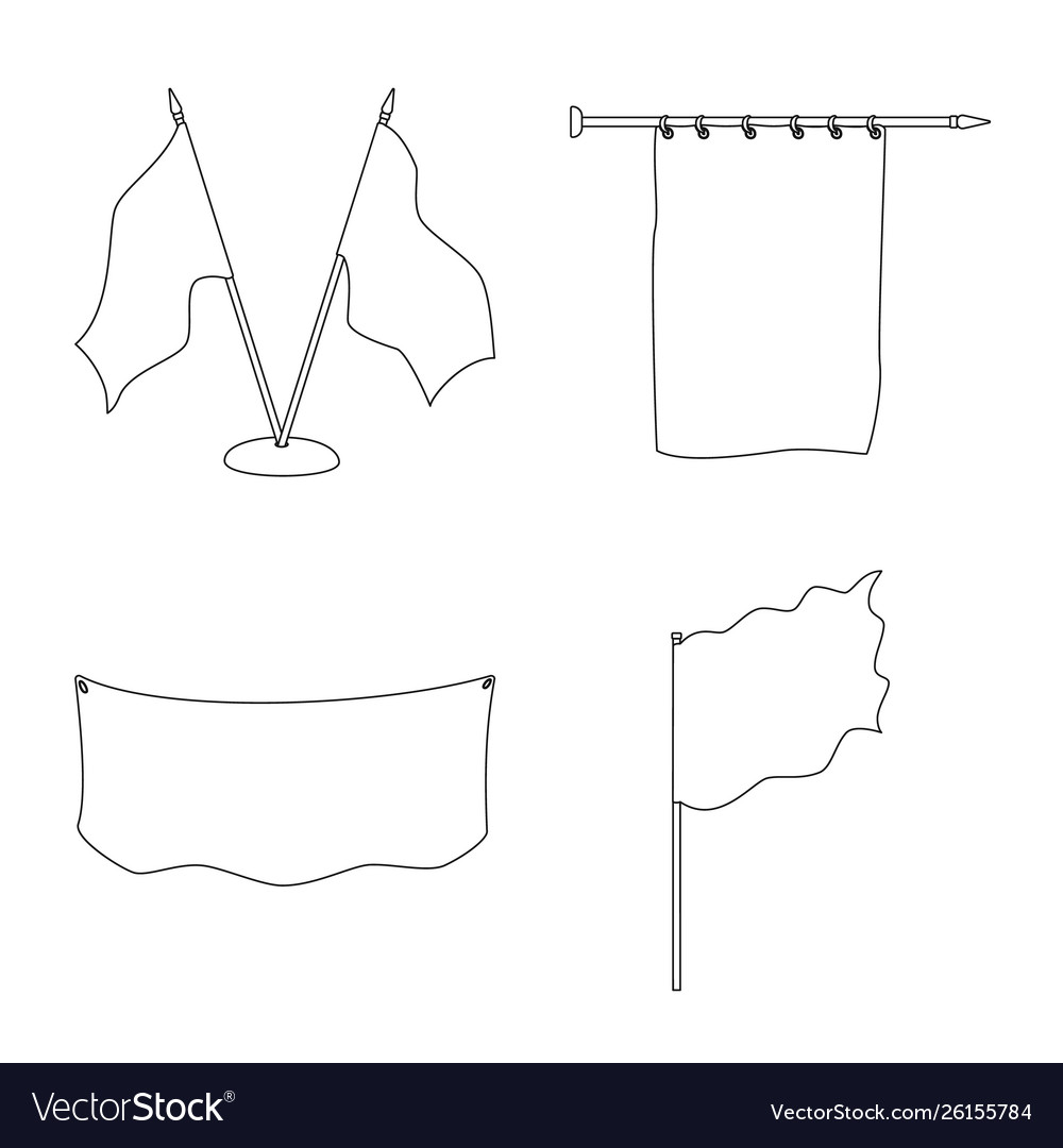 Isolated object blank and canvas sign set