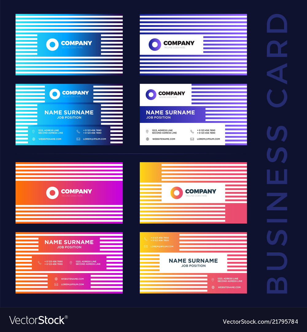 Large set colored abstract business card