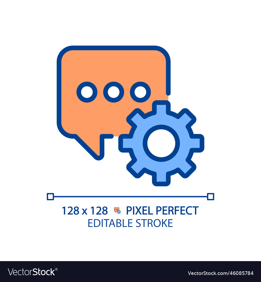 Message settings pixel perfect rgb color icon vector image Message settings pixel perfect rgb color icon