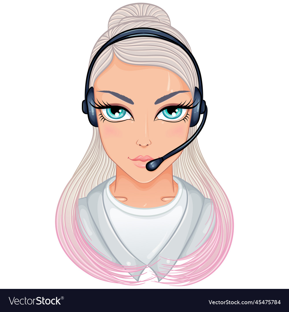 Portrait of call center operator vector image Portrait of call center operator