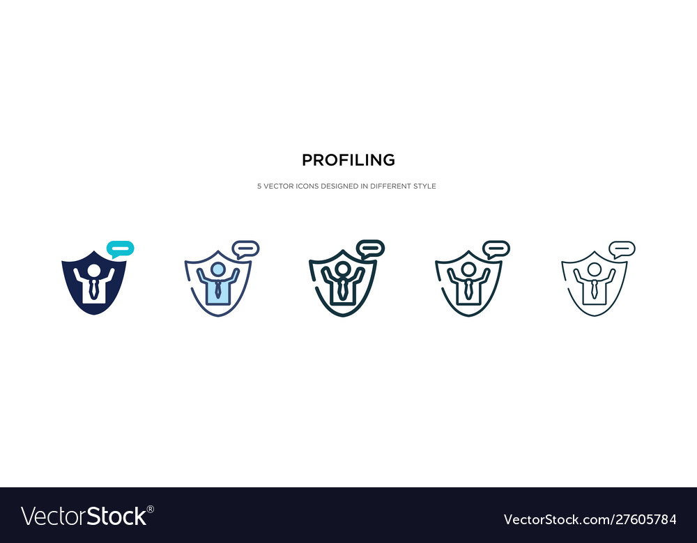 Profiling icon in different style two colored