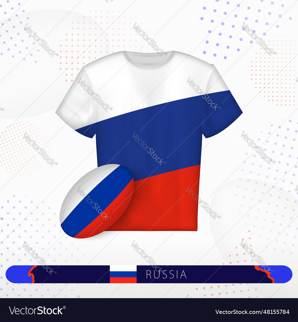 Russia rugby jersey with rugby ball of russia on Vector Image