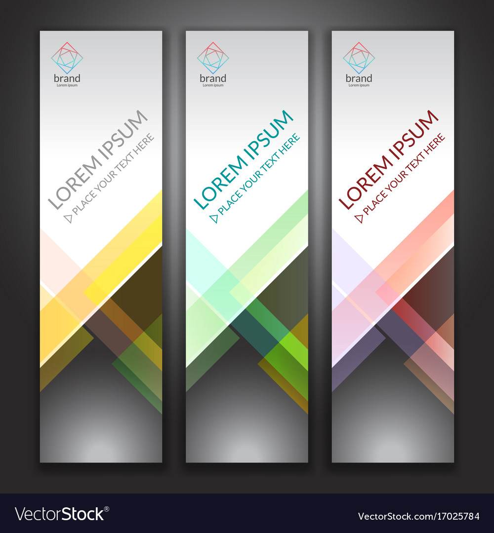 Set of vertical abstract colorful display banner