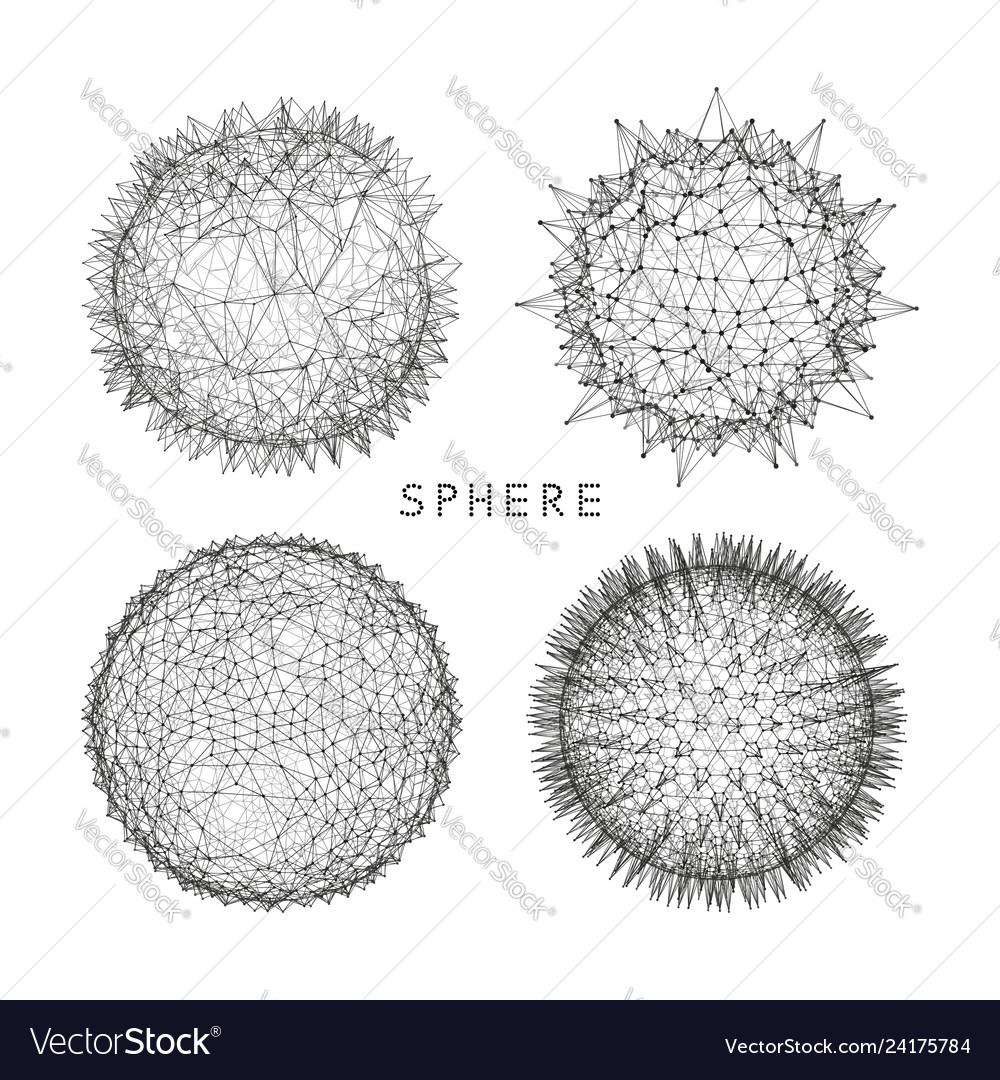 Sphere with connected lines global digital 3d grid