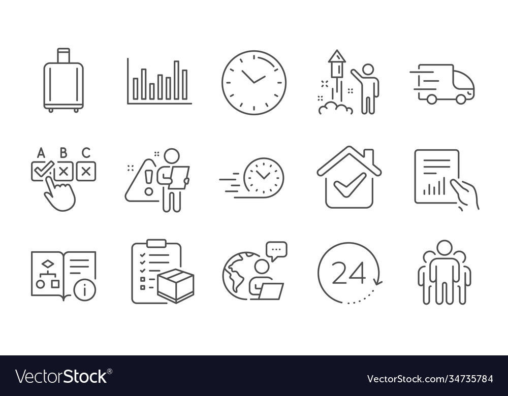 Technische Algorithmengruppe und 24 Stunden Icons Set vector image Technische Algorithmengruppe und 24 Stunden Icons Set