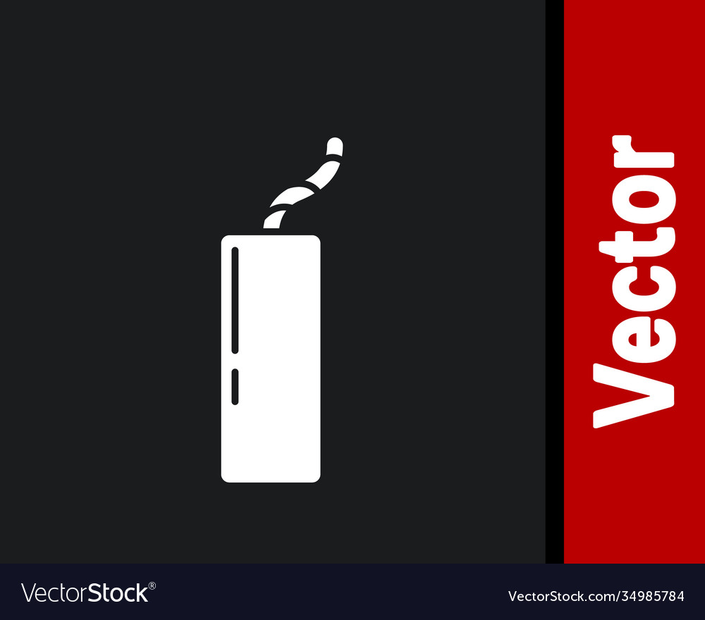 White detonate dynamite bomb stick and timer clock vector image White detonate dynamite bomb stick and timer clock