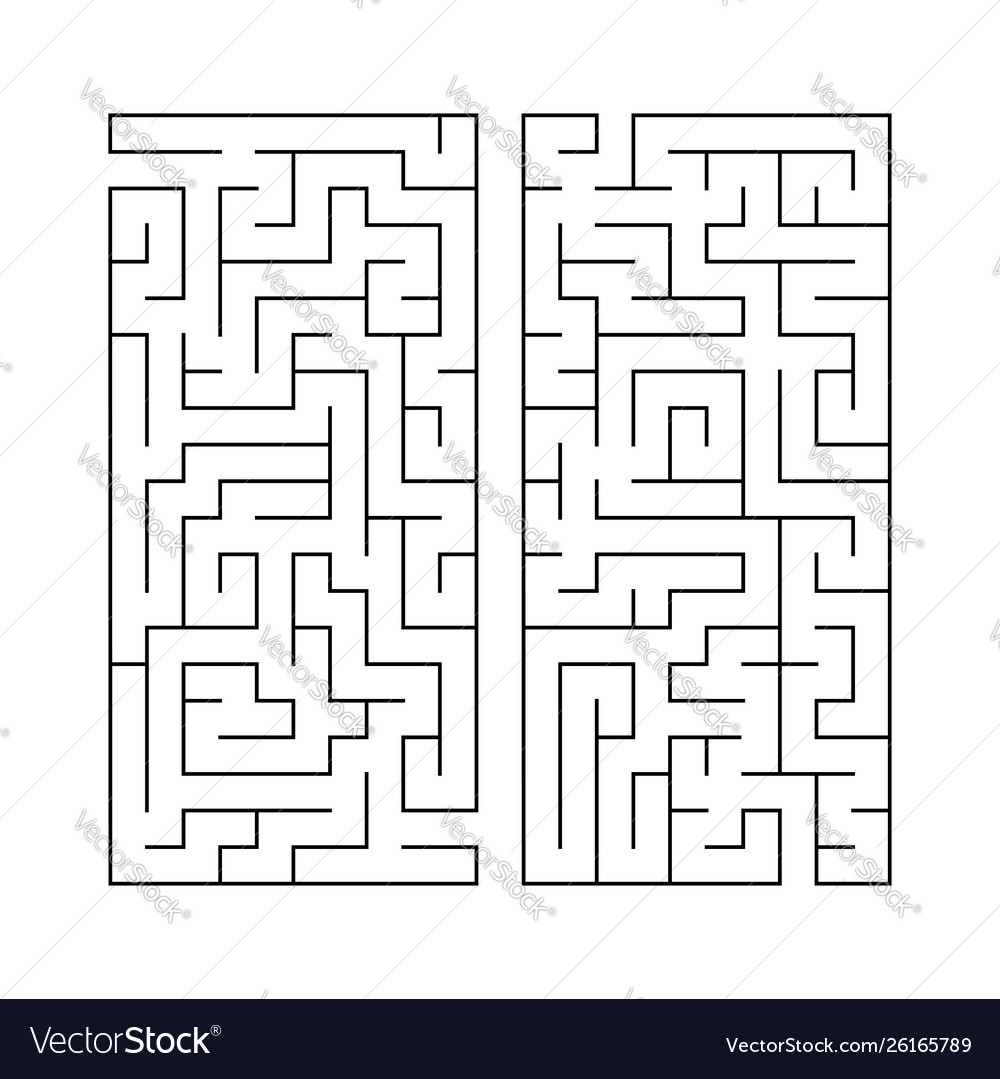A set two rectangular labyrinths simple flat vector image A set two rectangular labyrinths simple flat