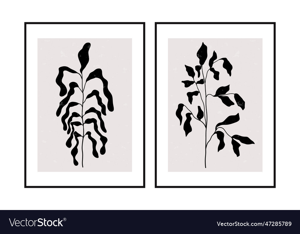 Botanical posters abstract flower branches