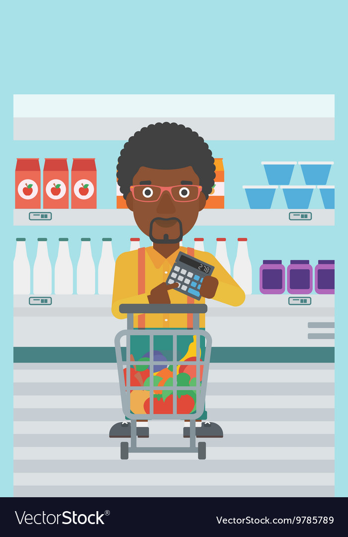Customer counting on calculator