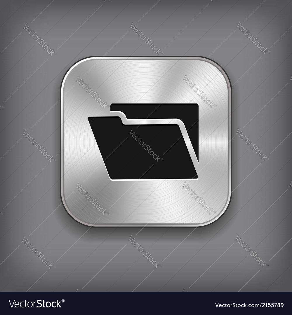 Folder Icon Metal App Button Royalty Free Vector Image