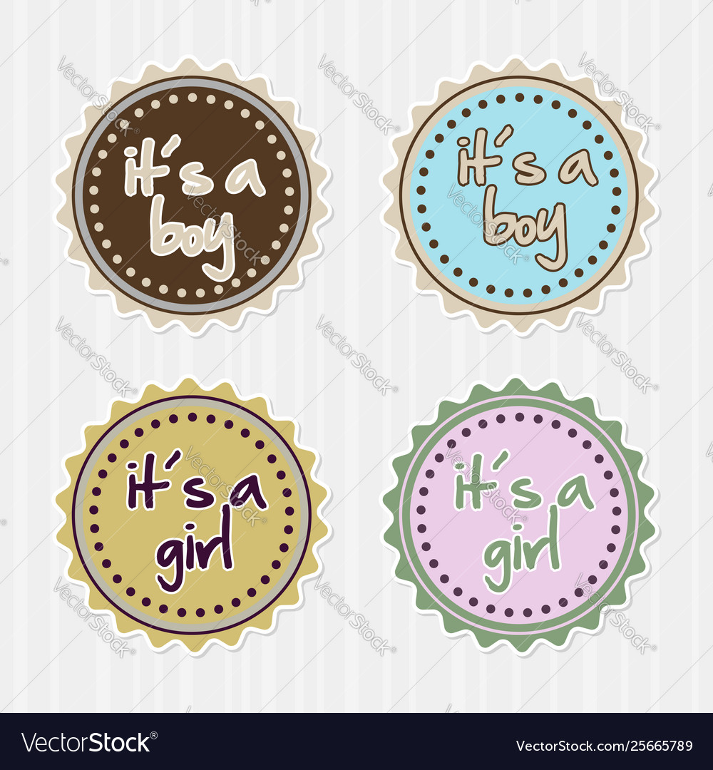Girl boy badges vector image Girl boy badges
