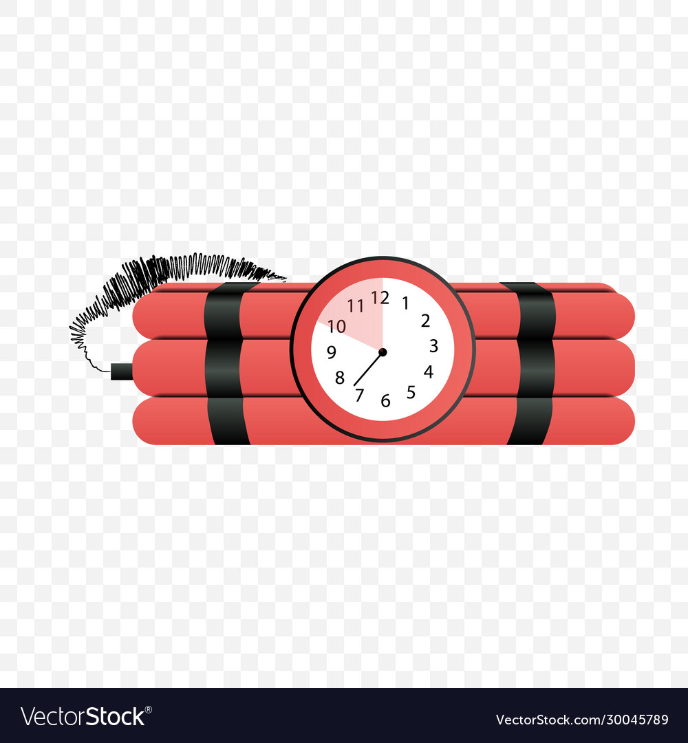 Image dynamite with timer on background vector image Image dynamite with timer on background