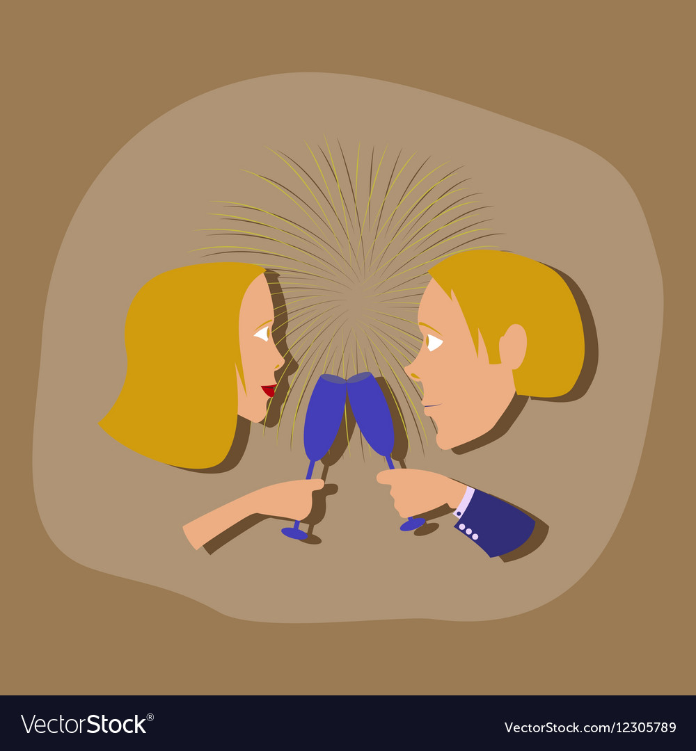 Paper sticker on stylish background man woman