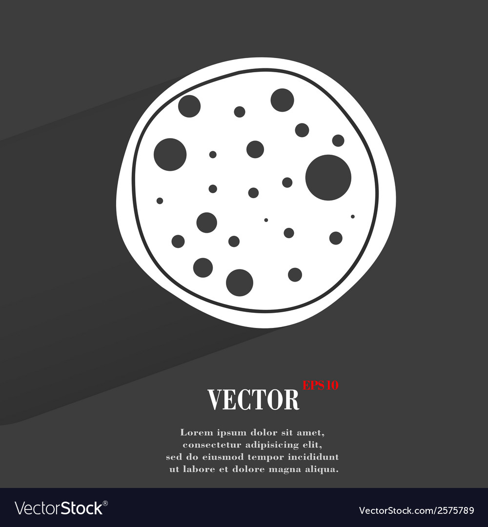 Pizza flat modern web button with long shadow